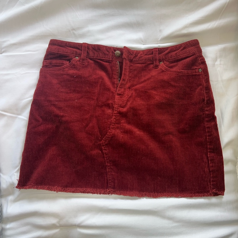 Maroon corduroy skirt